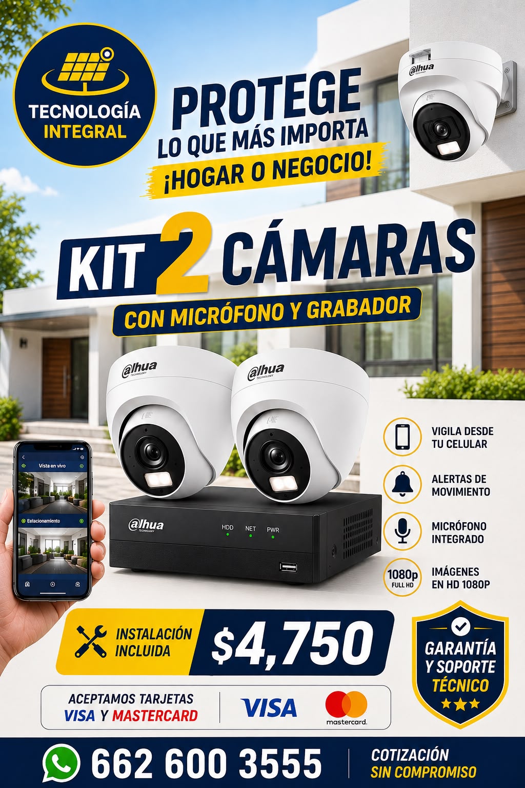 2 cámaras WiFi giratorias